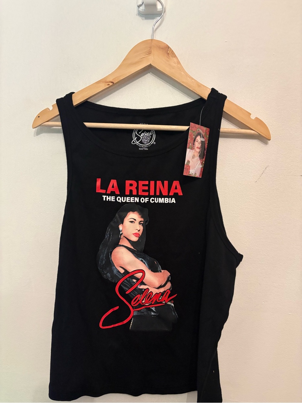 'La Reina' Black Graphic Tank Top